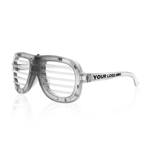 Light Up Slotted Shutter Shade Glasses - White