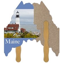 Maine State Shape Recycled Hand Fan - Paper Products