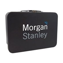 Matte Black Retro Lunchbox + Double 12 oz Rubberized Finish Stemless Wine Glass In Vacuum Formed Insert