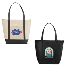 Medium Size Non - Woven Cooler Tote Bag with Zipper - Summer