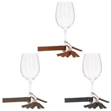 Merlot Leather Wine Glass Charms (Set of 6)