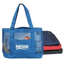 Blue Polyester / Nylon Mesh Tote Bag