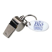 Metallic Steel Whistle Keychain