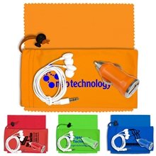 Mobile Tech Auto Accessory Kit in Microfiber Cinch Pouch