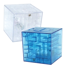 Money Maze Cube Bank - Blue Or Clear