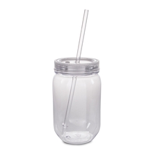 Multi Color LED 20 oz Mason Jar with Straw