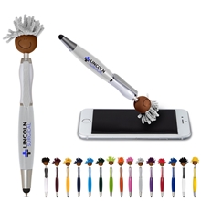 Multi - Culture MopToppers(TM) Screen Cleaner With Stylus Pen (Brown Color)