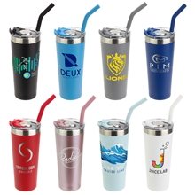 NAYAD(R) Trouper 22 oz Stainless Double - wall Tumbler with Straw