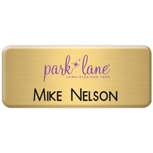 New York Custom Metal Name Badge (Custom sized between 3 and 6 sq. in.)