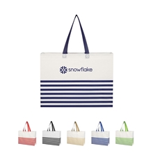 Non - Woven Horizontal Stripe Tote Bag