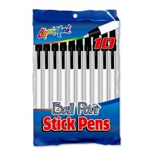 Pack Of 10 Stick Pens, Medium Point - Black