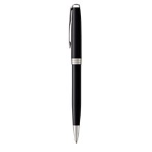 Parker Sonnet Ballpoint Pen, Black Lacquered Finish Barrel w / Chrome Trim, Black Ink