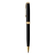 Parker Sonnet Ballpoint Pen, Matte Black Lacquered Finish Barrel W / Gold Trim, Black Ink