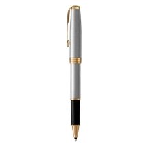 Parker Sonnet Capped Rollerball Pen, Stainless Steel w / Gold Trim, Fine Point, Black Ink
