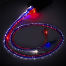 Payson 3- in -1 LED Lighted Cell Phone Charging Cable with Type C Adapter
