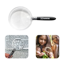 Plastic Lens Black Handle Magnifying Glass