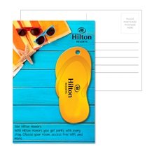 Post Card With Full - Color Orange Flip Flop Luggage Tag