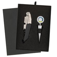 Premium Waiters Corkscrew and Wine Stopper Gift Set