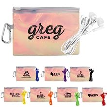 Irridescent Pouch with Earbuds