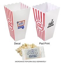 Re - Usable Plastic Popcorn Buckets (White / Red)