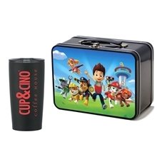 Retro Lunchbox + 20 oz Stainless Steel Tumbler In Vacuum Formed Insert
