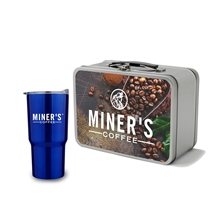 Retro Lunchbox + Contoured 20 oz Stainless Steel Tumbler In Vacuum Formed Insert