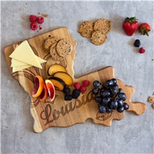 Rock Branch(R) Origins Series Louisiana State Shaped Wood Serving and Cutting Board