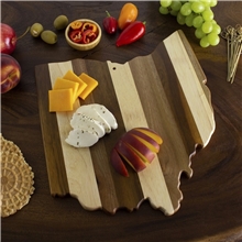 Rock Branch(R) Shiplap Series Ohio State Shaped Wood Serving and Cutting Board