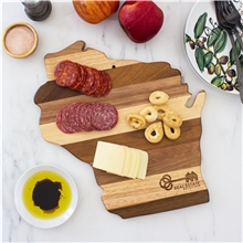 Rock Branch(R) Shiplap Series Wisconsin State Shaped Wood Serving and Cutting Board