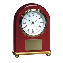 JAFF Collection Rosewood Arch with Brass Bezel Clock
