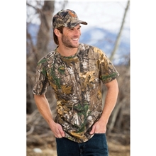 Russell Outdoors Realtree Long Sleeve Explorer 100 Cotton T - Shirt with Pocket