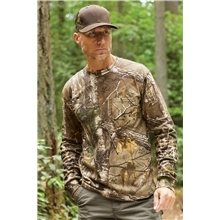Russell Outdoors Realtree Long Sleeve Explorer 100 Cotton T - Shirt with Pocket - REALTREE AP