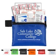 SaniTime Plus 9 Piece Hand Sanitizer Healthy Living Pack in Zipper Pouch Components inserted into Zipper Pouch