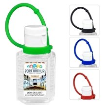 SanPal Connect 1.0 oz Compact Hand Sanitizer Antibacterial Gel in Flip - Top Squeeze Bottle with Colorful Silicone Leash