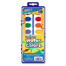 Set of 16 Color Washable Watercolor Paints with Brush