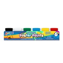 Set of 6 Washable Poster Paints with Brush