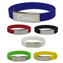 Silicone Bracelet With Metal Plate
