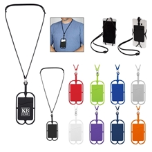 silicone lanyard with phone holder wallet