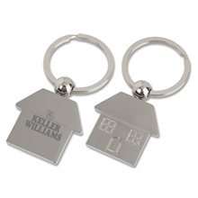 Silver House Shaped Keychain