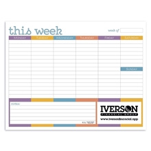 Small Weekly Desk Pad - Colors