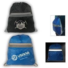 Spacious Drawstring Backpack With Reflector