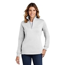 Sport - Tek Ladies 1/4- Zip Sweatshirt - WHITE