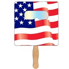 Square Flag Hand Fan with Fireworks Film - Paper Products