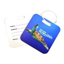 Square Metal Luggage Tag - Full Color