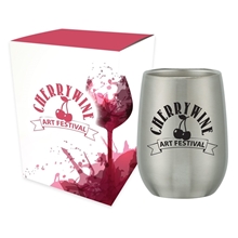 stainless steel stemless wine glass with box