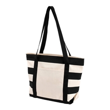 Striped Accent Tote Bag