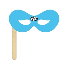 Superhero Mask on a Stick Printed Full Color - Paper Products