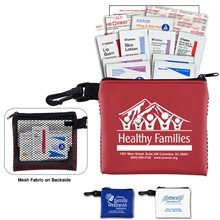 Team Mom 21 Piece All Purpose Healthy Living Pack in Zipper Mesh Pouch Components inserted into Zipper Pouch
