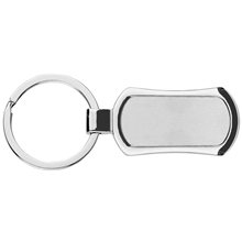 The Corsa Rectangular Satin Metal with Polished Chrome Metal Accents Key Chain