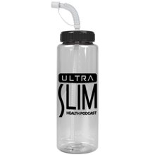 The Guzzler - 32 oz Transparent Bottle with Straw Lid